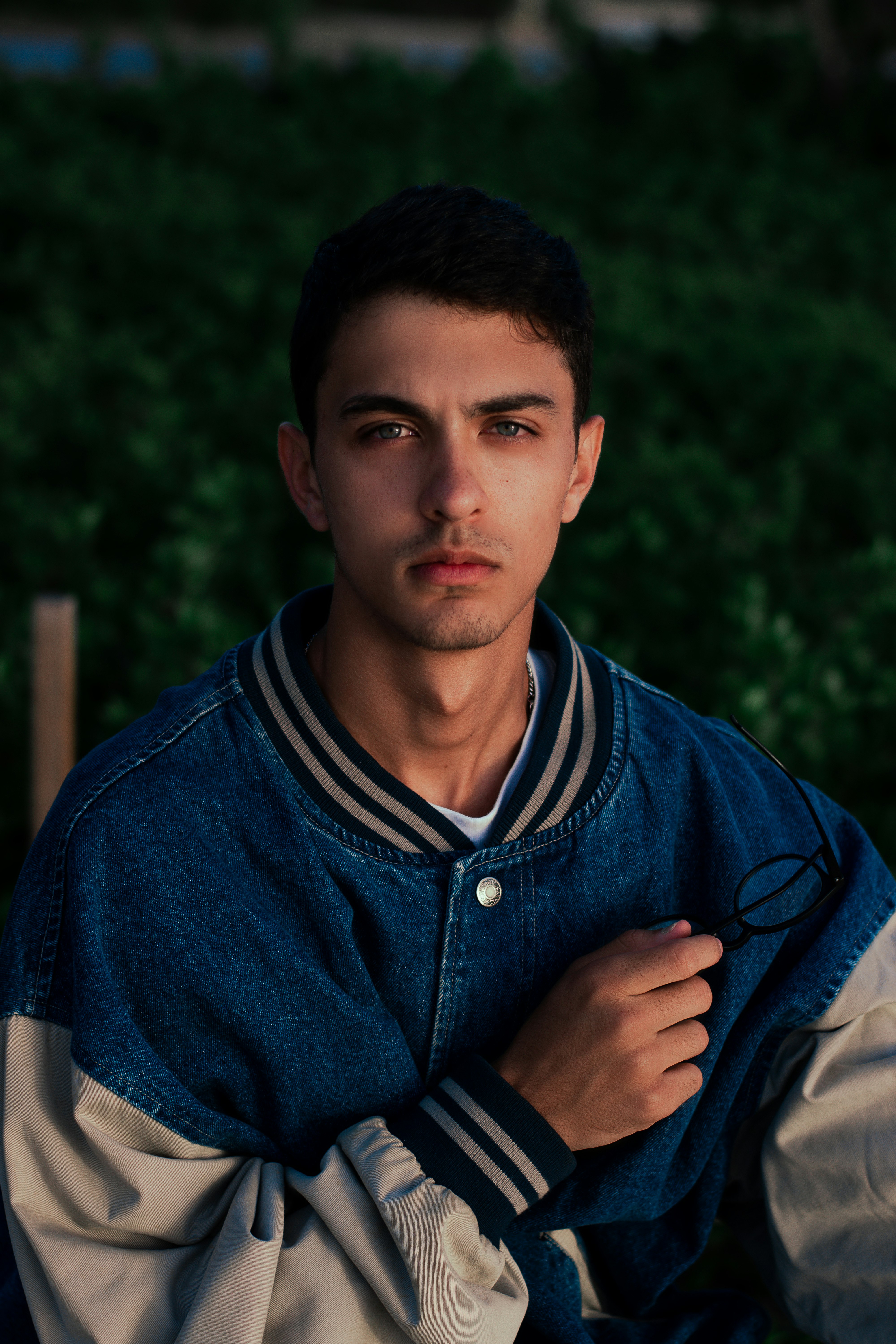man in blue and white sweater